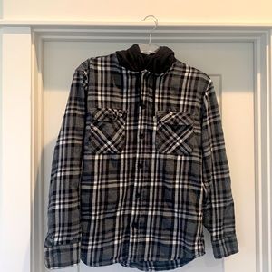 No Boundaries Hooded Flannel